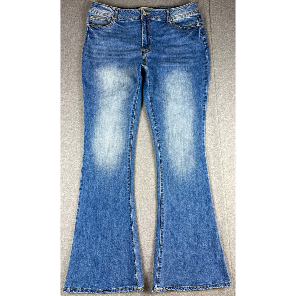 C Est 1946 Curvy Jeans Womens 14 Blue Stretch Bootcut Flare 38x33